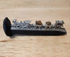Vtg Pewter     Miniature Metal Train W fool s Gold On Black Railroad Spike 4 5 