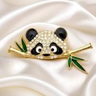 Golden Luxurious Panda On Branch Brooch Pin
