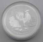 2017 10 Oz Silver  10 Australian Perth Mint Lunar Year Rooster Coin Mint Capsule