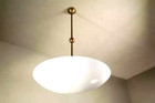 Handcrafted Mid Century Brass Flush Mount   Modern Minimalist Ceiling Light Fixt