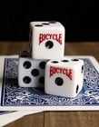 Bicycle 5 Dice Set Six Sided D6 Standard Game White Black 16 Mm