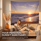 Beach Tapestry  Ocean Coastal Sunset Fabric Wall Tapestries For Living Room Bedr