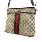 Gucci Sherry Line Messenger Bag Crossbody Brown Canvas Authentic