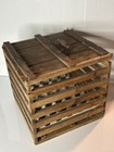 Early 1900s Primitive Antique Rustic Wooden Farmers Cube Egg Crate Carrier Box