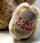 Fao Schwarz Teddy Bear Brown Frosted Plush Polka Dot Ribbon 11  Soft Toy New
