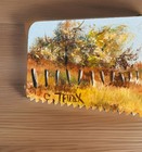 Vtg Folk Art Hand Painted Saw 30 Inch Wi Country Farm Barn   Houses Signed Wt