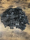 Antique Japanned Steel Buttons Lot Of 500 Black 4 Hole Matching 5 8 Inch