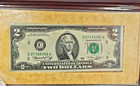 1976  2 Two Dollar Bill Bicentennial First Day Issue Franklin Mint Case Coa
