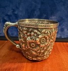Antique Repousse Walker   Hall Sterling Silver Cup   Mug   With Bottom Damage