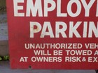 Vintage Endicott Johnson Employees Parking Heavy Metal Sign