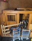 Vintage Full-size Wooden Breyer 2-stall Barn Stable W accessories   Horses