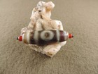 Authetic 3 Eyes Energy Old Tibetan Agate Dzi Bead Amulet Pendant Gzi Beads J8