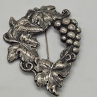 Lot Of 2 Antique Art Nouveau Style Sterling Silver Flower Fox Brooches pins 22g