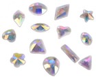 100 Pcs Small Shape Top Crystal Ab Czech Crystal Rhinestone Flatback Nail Art 