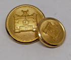 Two Vintage Waterbury Gold Tone Military Coat Buttons Smaller And Larger