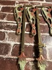 4 Antique Cast Iron Metal Curtain Drapery Swing Arm Rod