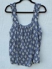 Nwt Maurices Ruffle Strap Boho Tank Top Women   s Xxl Blue Floral