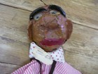 Puppet Vintage Handmade Hand Made Creepy Paper Mache Linda Belles Folk Art Man