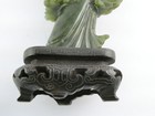 Vintage Chinese Carved Spinach Jade Immortal Woman With Base Minor Chips 6 5 In