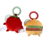 Pearhead Plush   Silicone Teethers Lot Of 2 Tomato   Hamburger Themed Brand New