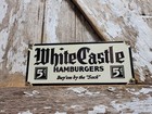 Vintage White Castle Porcelain Sign Old Fast Food Drive In Diner Hamburgers 5c