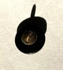 Antique Black Glass Button Beehive And Bees Excellent Detail 9 16  