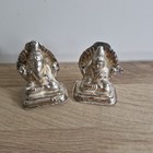 Pair Of Small Indian Silver Hindu Deity Statues figurines - Approx 38g