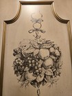 Vintage Solid Wood 3-panel Folding Screen Room Divider W  Floral Fruit Design