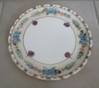 Set Of 4 Antique Jean Pouyat Jpl 8  Floral Pastel Gold Rimmed Scalloped Plates 