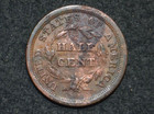 1857 Braided Hair Half Cent    Vf Details    Get 5  Off At Checkout