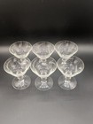 Vtg Cocktail Glasses Champagne Sherbets Set Of 6 Clear Etched Floral 4 Oz Nos