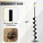 3  X 24  Garden Auger Drill Bit For Planting And Post Hole Digging - Upgraded Sp
