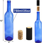 Deayou 8 Pack 750ml Bordeaux Wine Bottles  Glass Clear Bottles With 8 Corks And