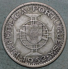 Portuguese Angola 1952   Silver   20 Escudos