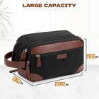 Travel Toiletry Bag For Men - Canvas Toiletries With Multiple Black 