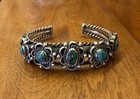 Vintage Native American Turquoise Bracelet Sterling Silver Navajo Old Pawn 