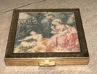 Vintage Volupte Compact W  Mirror   Puff Pad Gold Metal Victorian 1940s