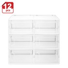 12 Pack Shoe Storage Box Stackable Rack Organizer Sneaker Container Bin Holder