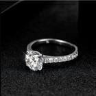 3ct Round Cut Moissanite Halo Wedding Ring Women 925 Silver 18k White Gold Plate