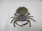 Vintage Brass Crab With Hinged Lid  Ashtray   Trinket Box