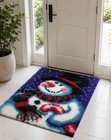 Vintage Shillcraft Jolly Snowman Latch Hook Kit Throw Rug 1499sm  18 x 24 New