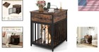 Multi-functional Pet Cage End Table With Drawer   Charging Station  Rustic Brown