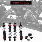 4 Pcs Black 130mm 1 8 Rc Rear Shocks  Adjustable  Fits Arrma Typhoon 6s  Hsp