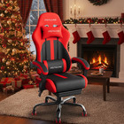 Gaming Chair For Adults  Pu Leather Office Chair With Lumbar Support And Retract