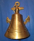 Vintage Nautical Solid Brass Anchor Bell Sailor Ship Decor Wall Hanging
