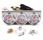 2 52mm Oil Pressure Amp Meter Water Temp Triple Gauge 3 In 1 Set Chrome Gauges
