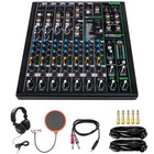 Mackie 10 Channel Professional Effects Mixer With Tascam Headphones Bundle