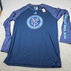 Adidas New York City Fc Ultimate Tee Soccer Shirt Mens Size L Blue Long Sleeve