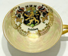 Kunst   Rehau Bavarian Antique Gold Guilt Heidelberg Crest 4 Footed Cup  Rare 3 