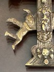 Antique 17thc Spanish Caravaca Cross Bronze Pectoral Reliquary Crucifix 15cm